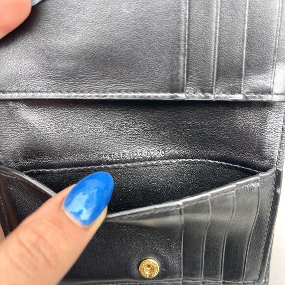 Saint Laurent YSL-Plaque Polka-Dot Print Leather Compact Card Holder Wallet - Picture 12 of 13